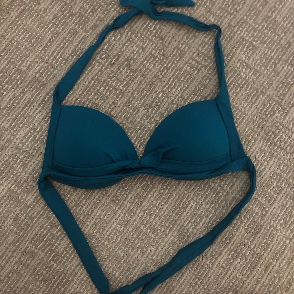 Blue tie bathing suit